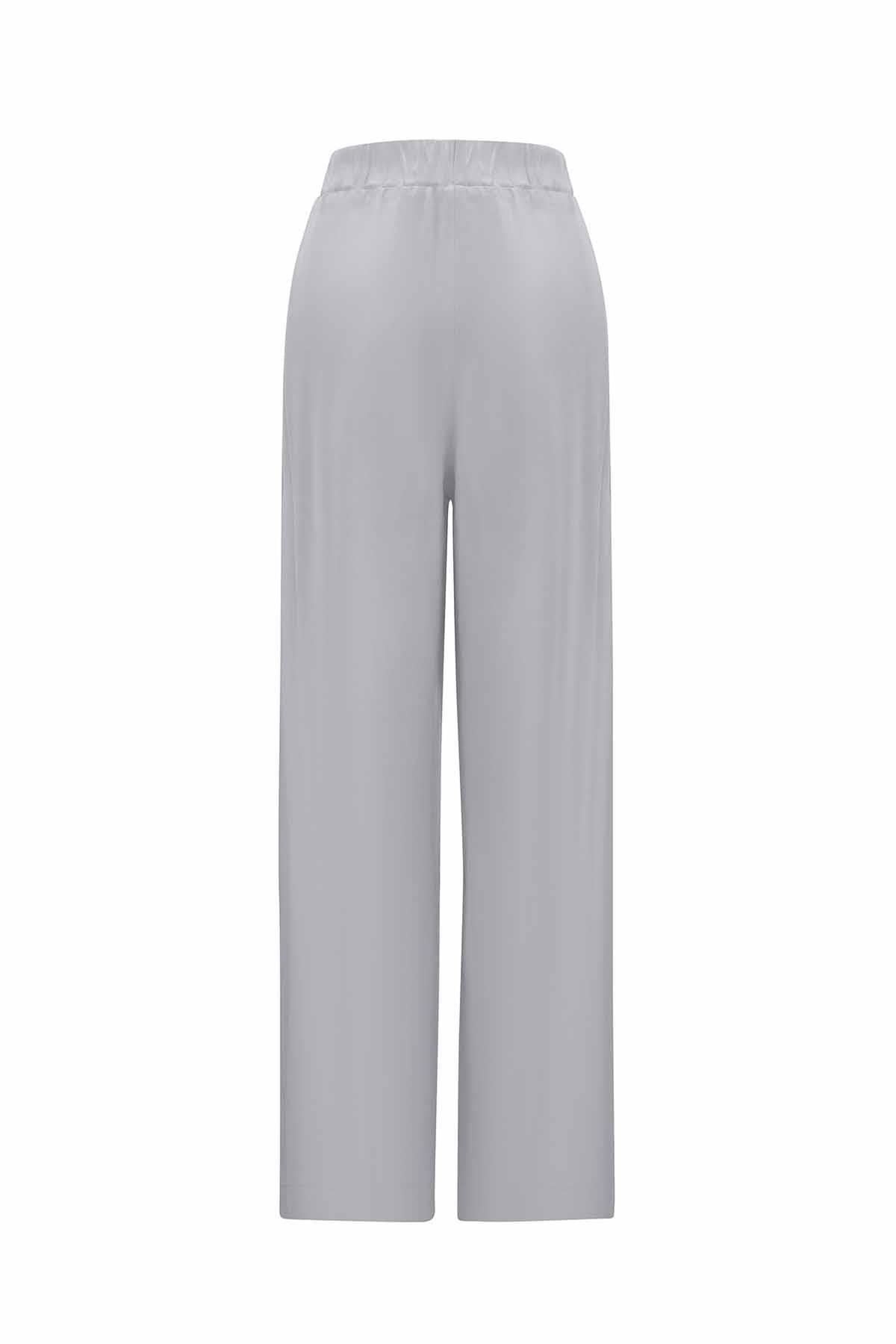 Beli Lastikli Bol Paça Cupro Pantolon