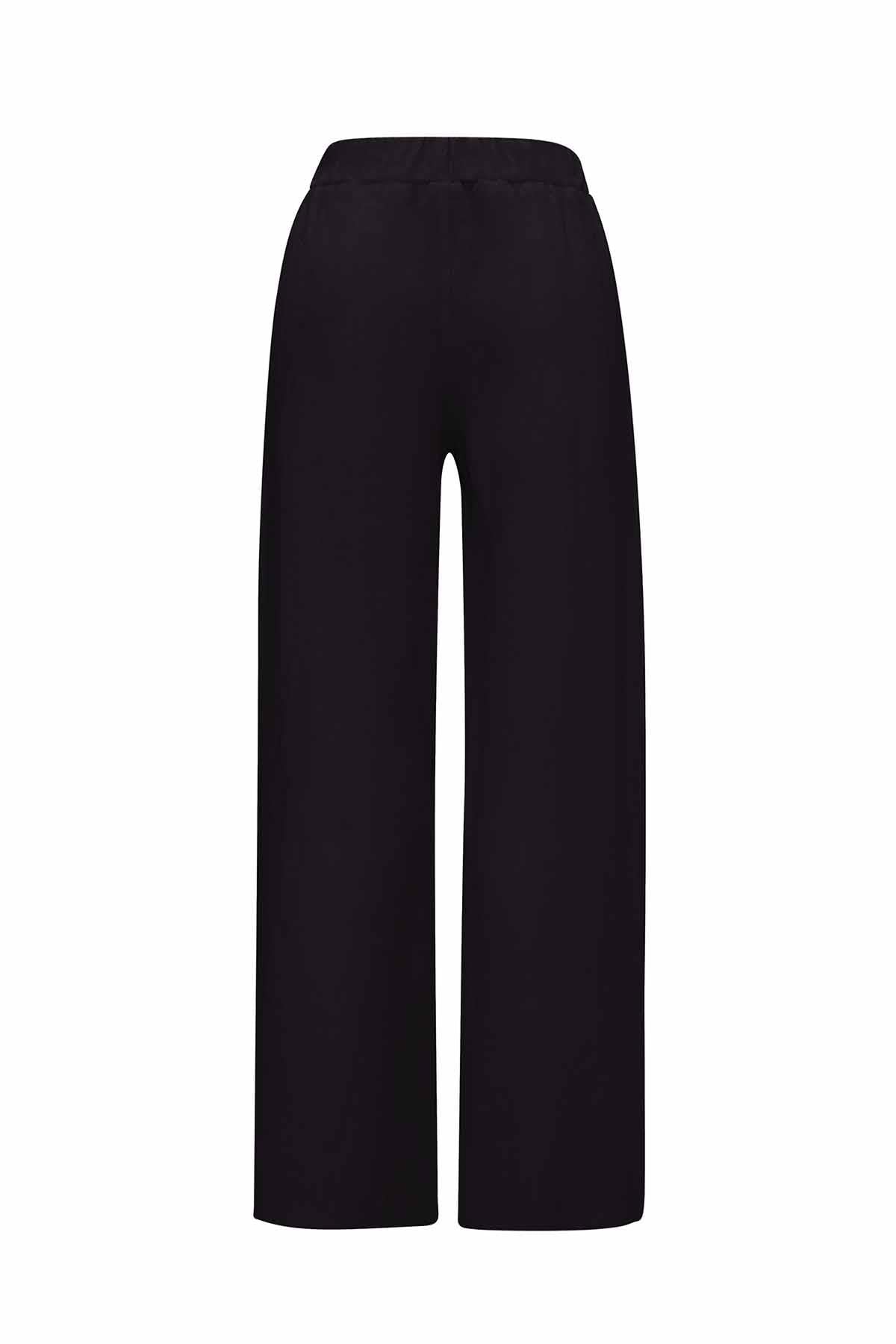 Beli Lastikli Bol Paça Cupro Pantolon