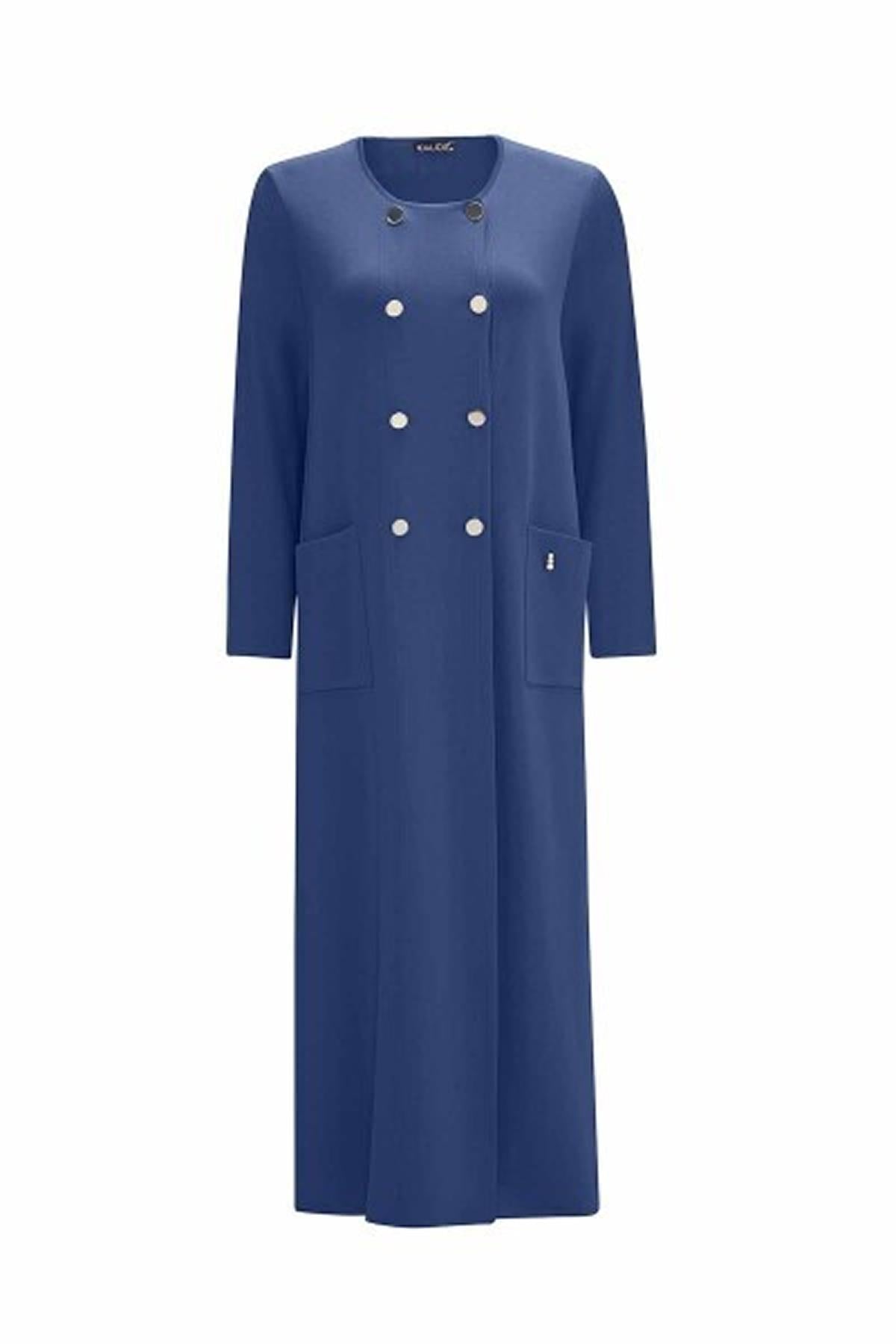 Düğmeli Kruvaze Detaylı Uzun Hırka