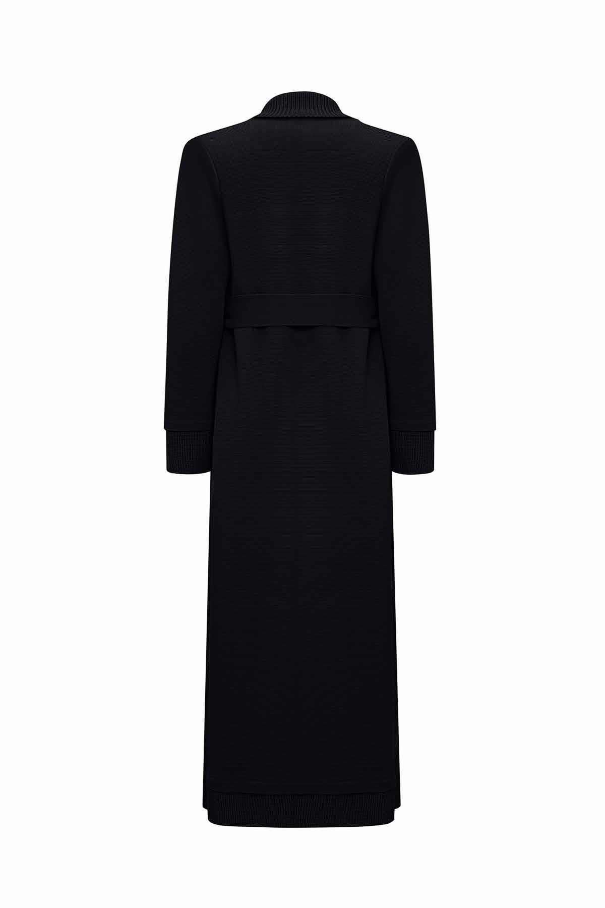 Beli Kemerli Uzun Triko Hırka