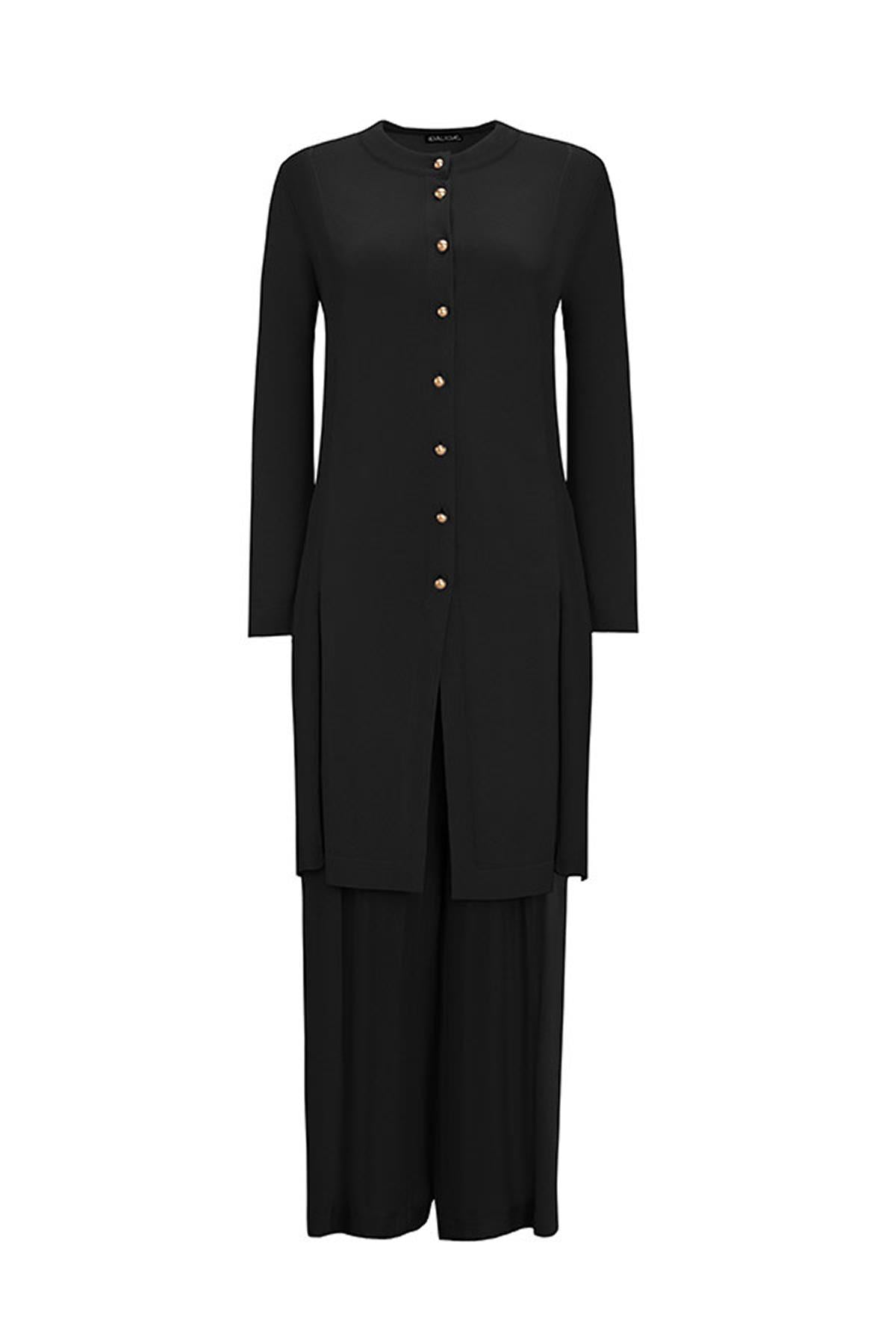 Cupro Detailed Top Button Knitted Cardigan