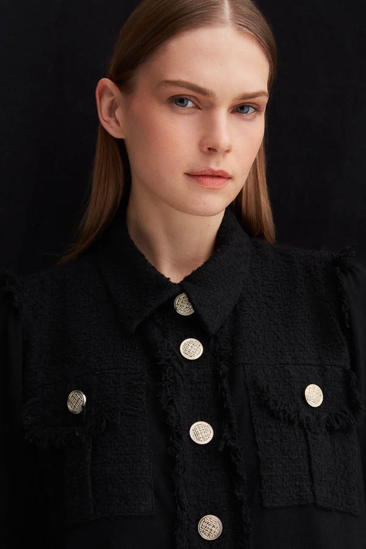 Tassel and Button Detailed Classic Cardigan