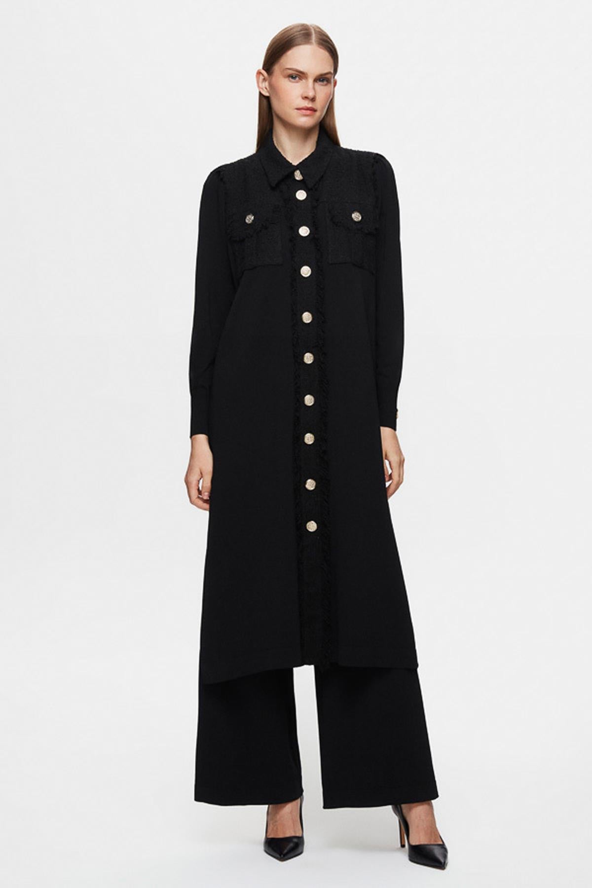 Tassel and Button Detailed Classic Cardigan