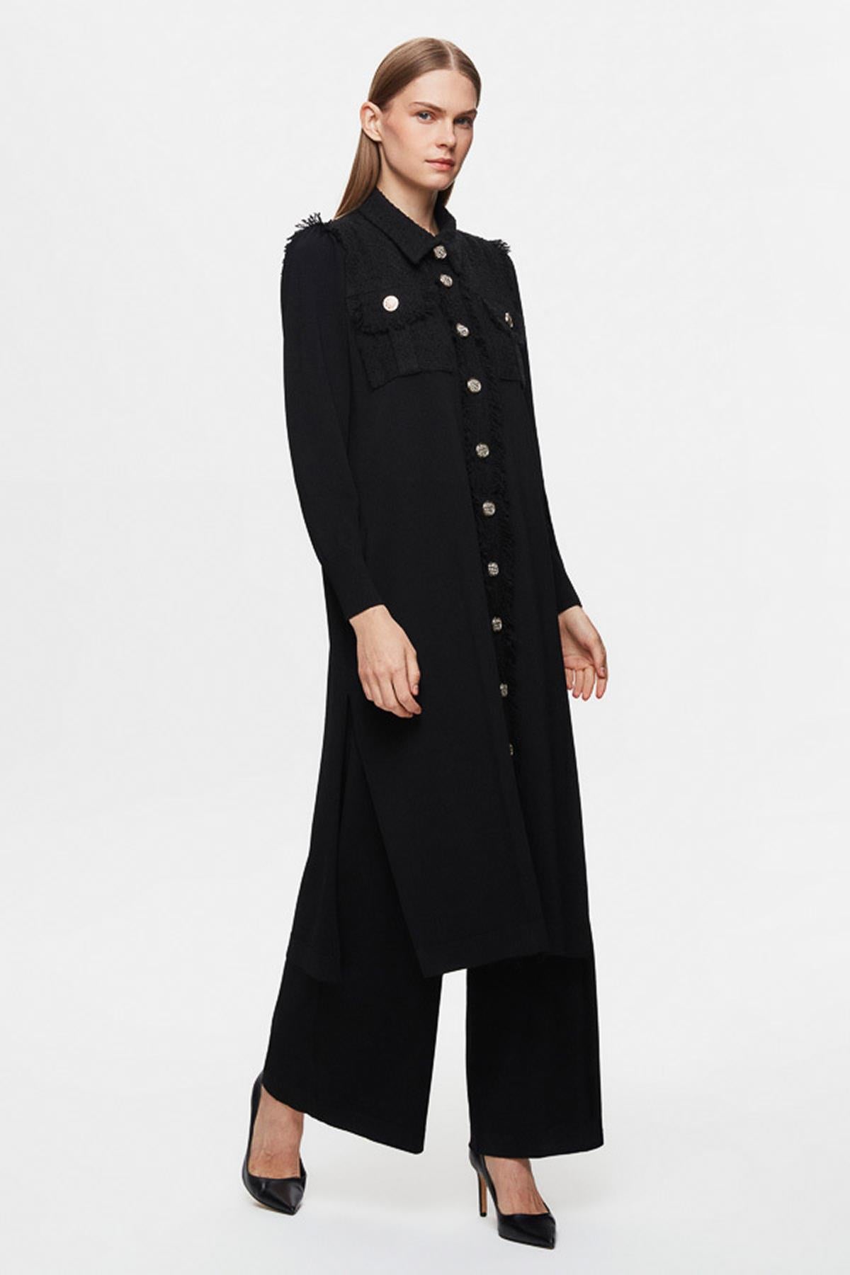 Tassel and Button Detailed Classic Cardigan