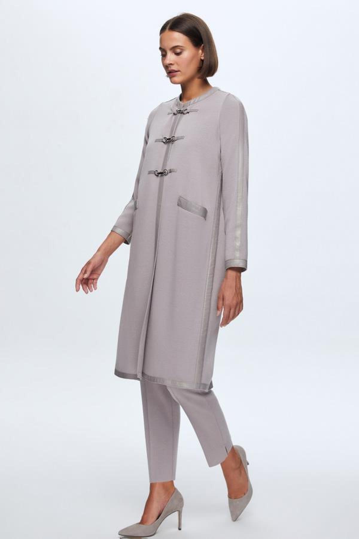 Deri Detaylı Agraf Kapamalı Kap - Eser Giyim