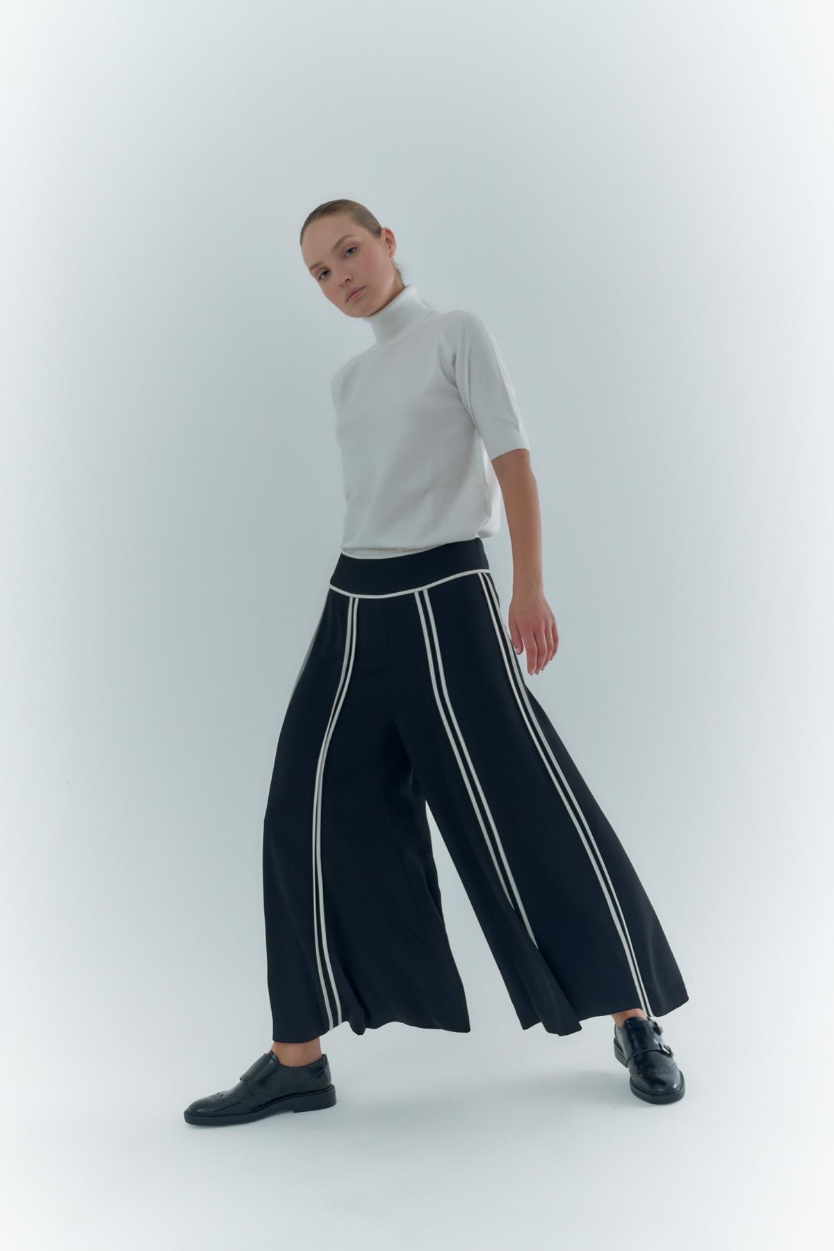Dik Çizgili Biyeli Kadın Pantolon - Eser Giyim