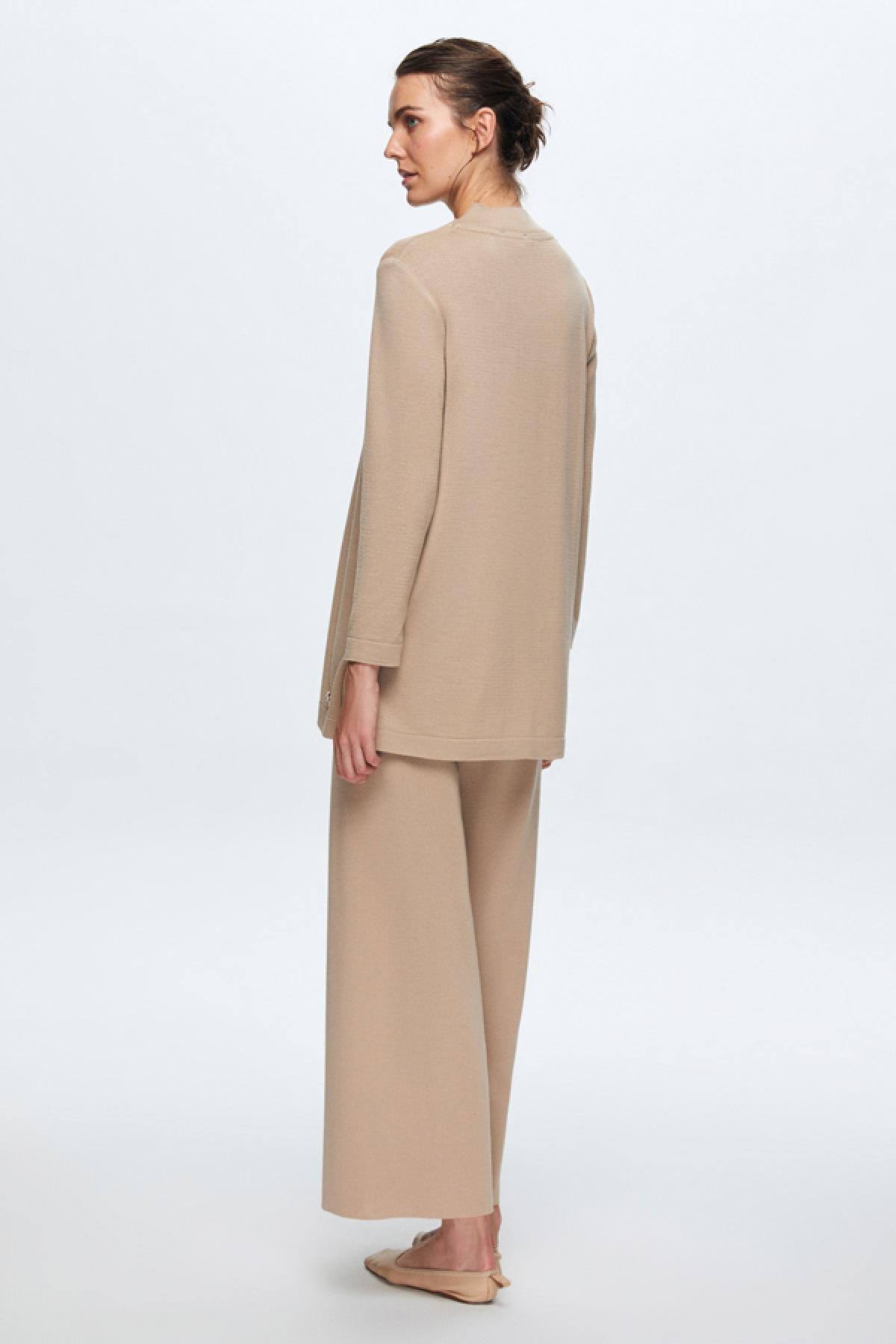 Miss Dalida Dik V Yaka Uzun Kollu Triko Tunik - Eser Giyim