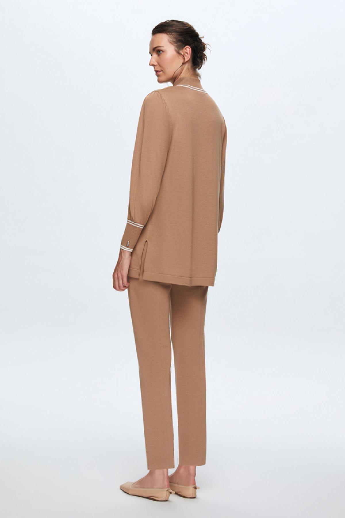 Miss Dalida Dik Yaka Balon Kollu Triko Tunik - Eser Giyim