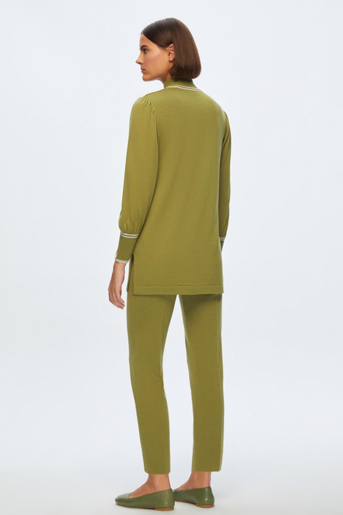 Miss Dalida Dik Yaka Balon Kollu Triko Tunik - Eser Giyim