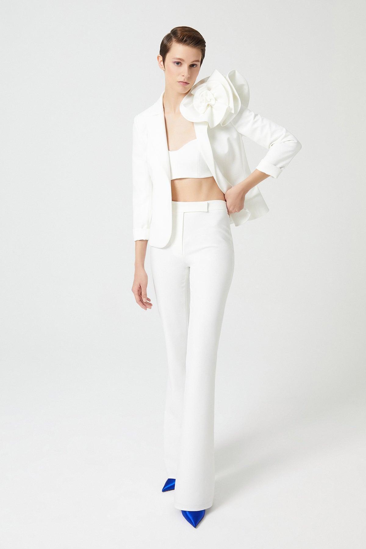 Drape Gül Detaylı Blazer Ceket - Eser Giyim