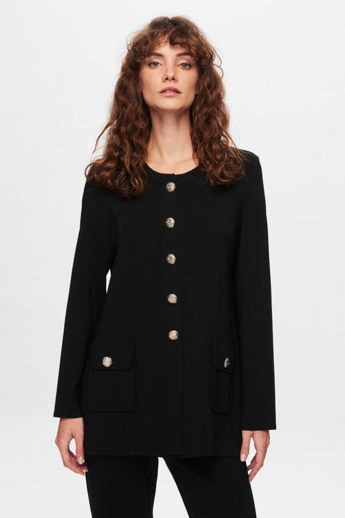 Düğme Detaylı Renk Elegant Hırka - Eser Giyim