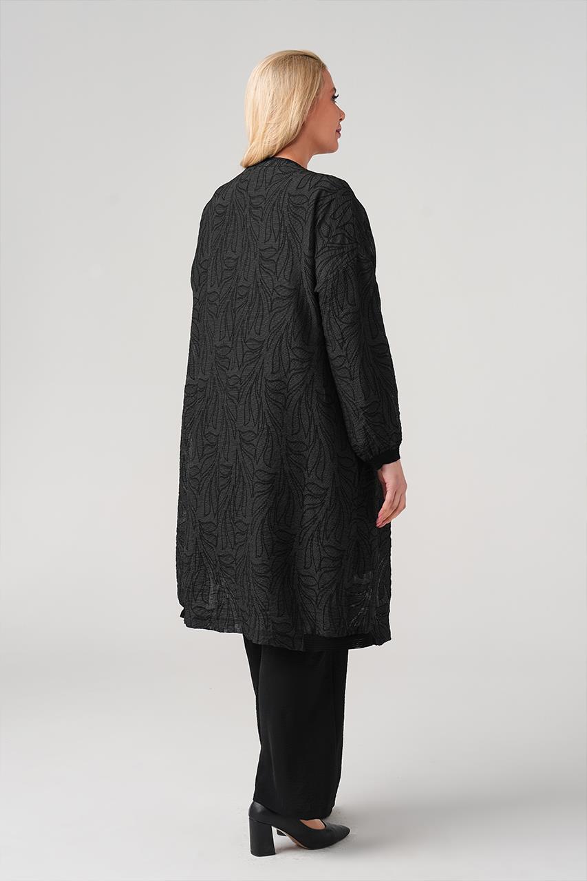 Leaf Jacquard Zippered Plus Size Cap