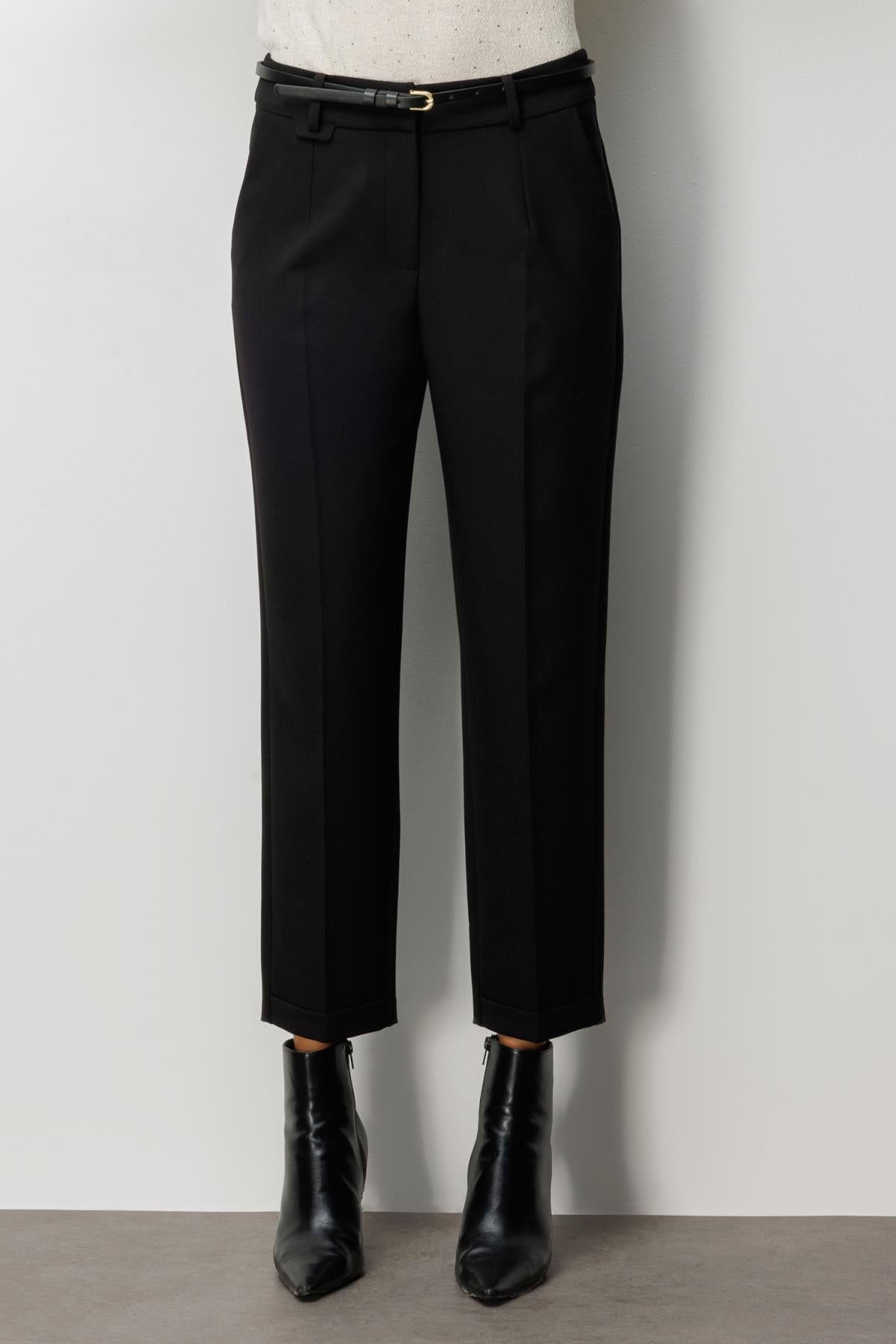 Duble Paça Kemerli Pantolon