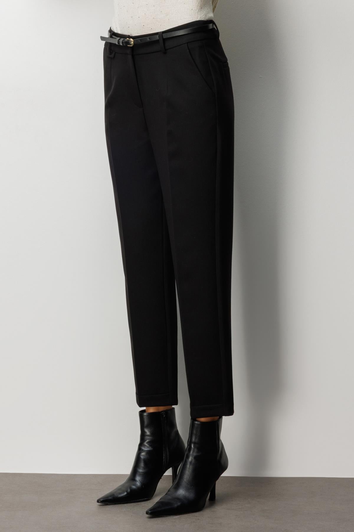 Duble Paça Kemerli Pantolon