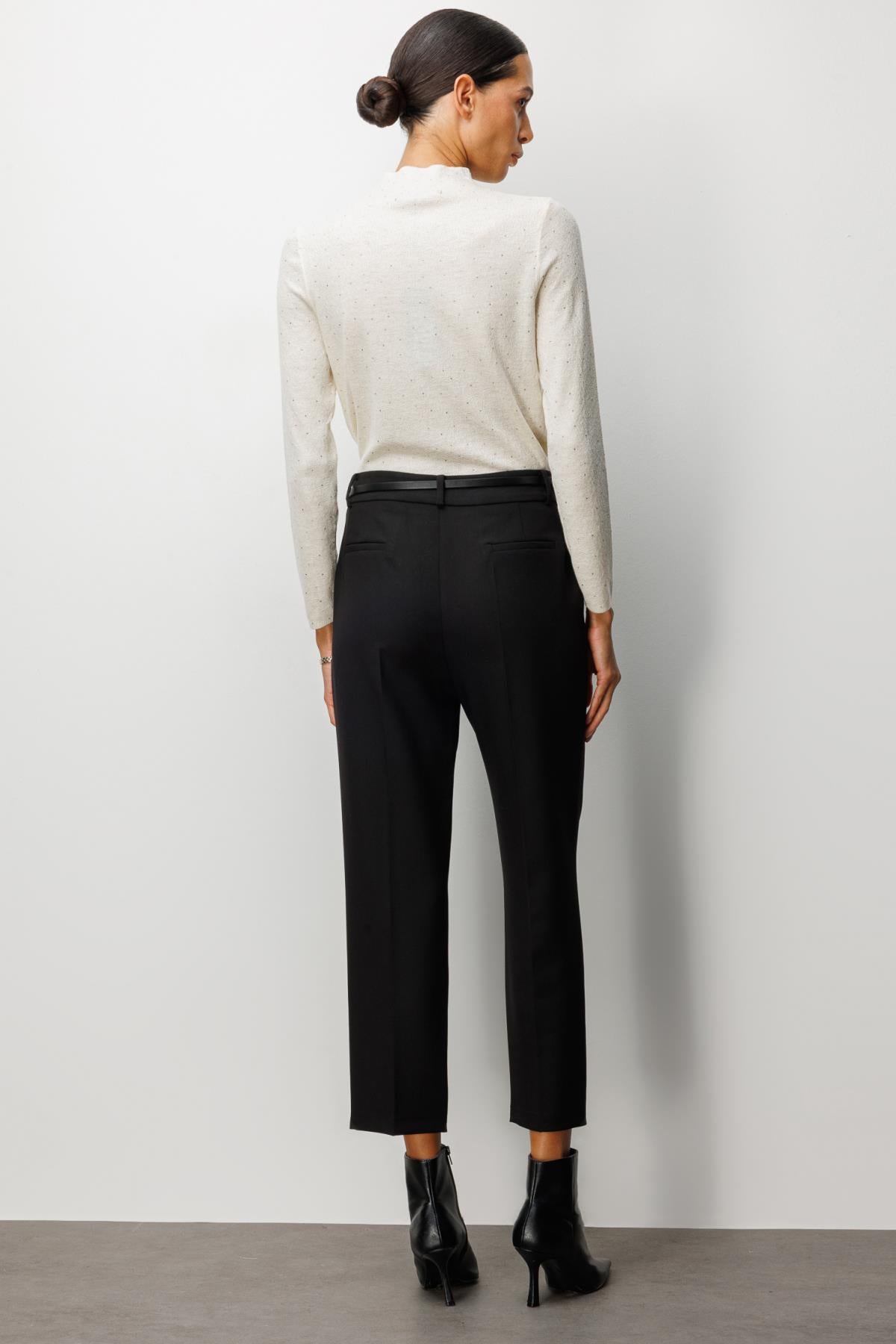 Duble Paça Kemerli Pantolon