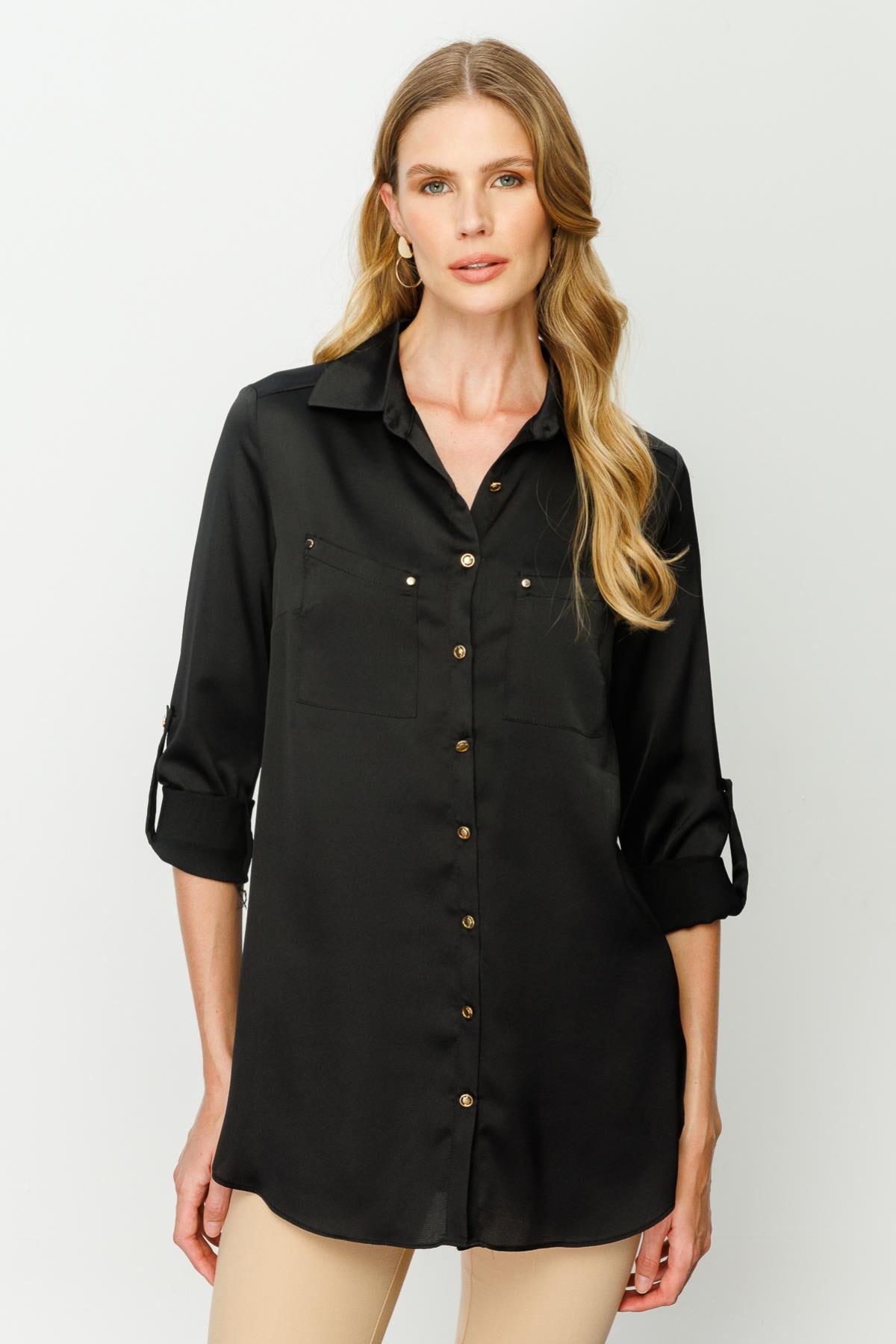 Satin Two Pocket Women's Shirt
