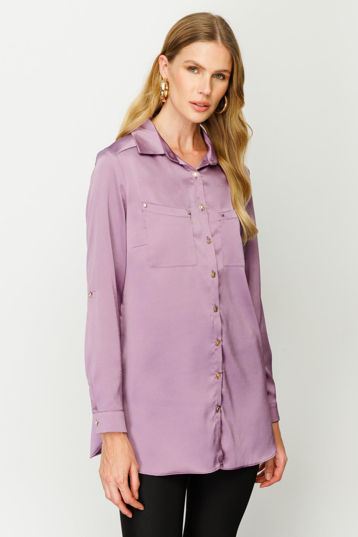Satin Two Pocket Women's Shirt