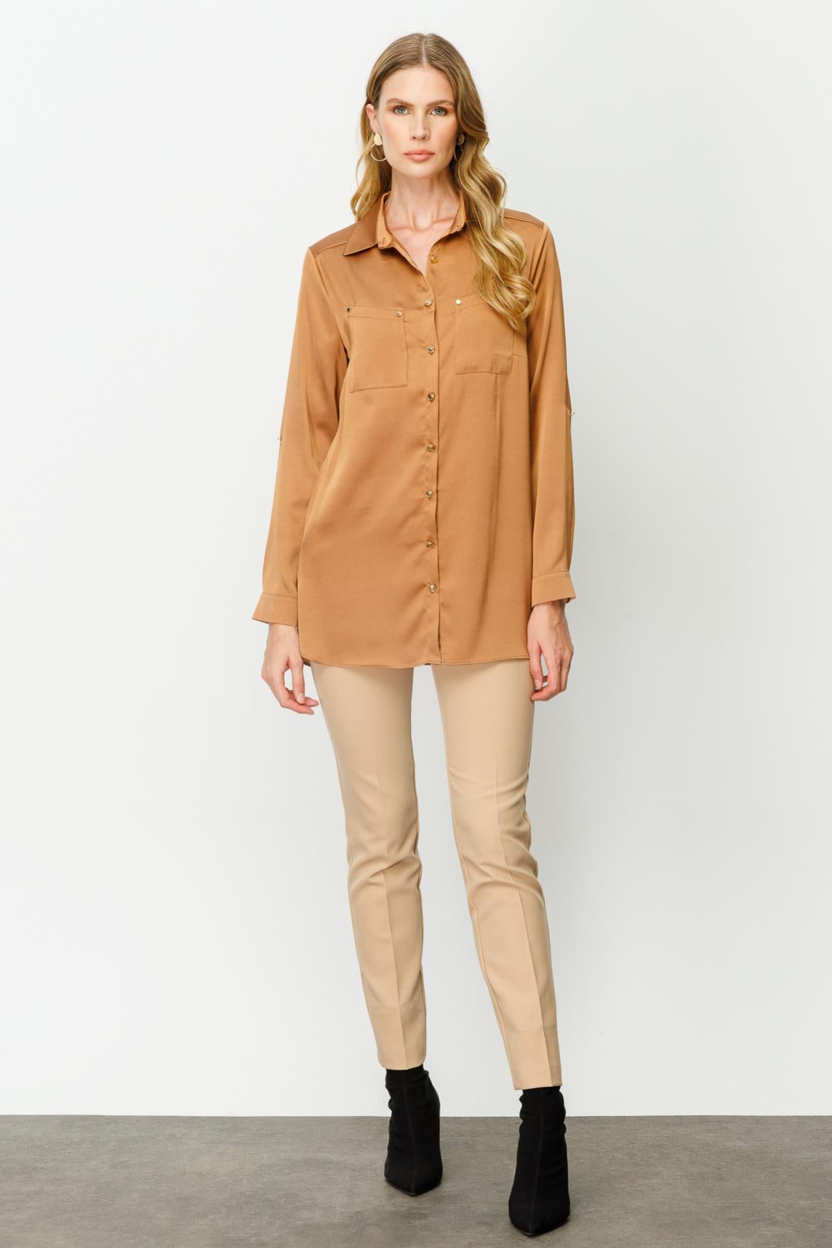Satin Two Pocket Women's Shirt