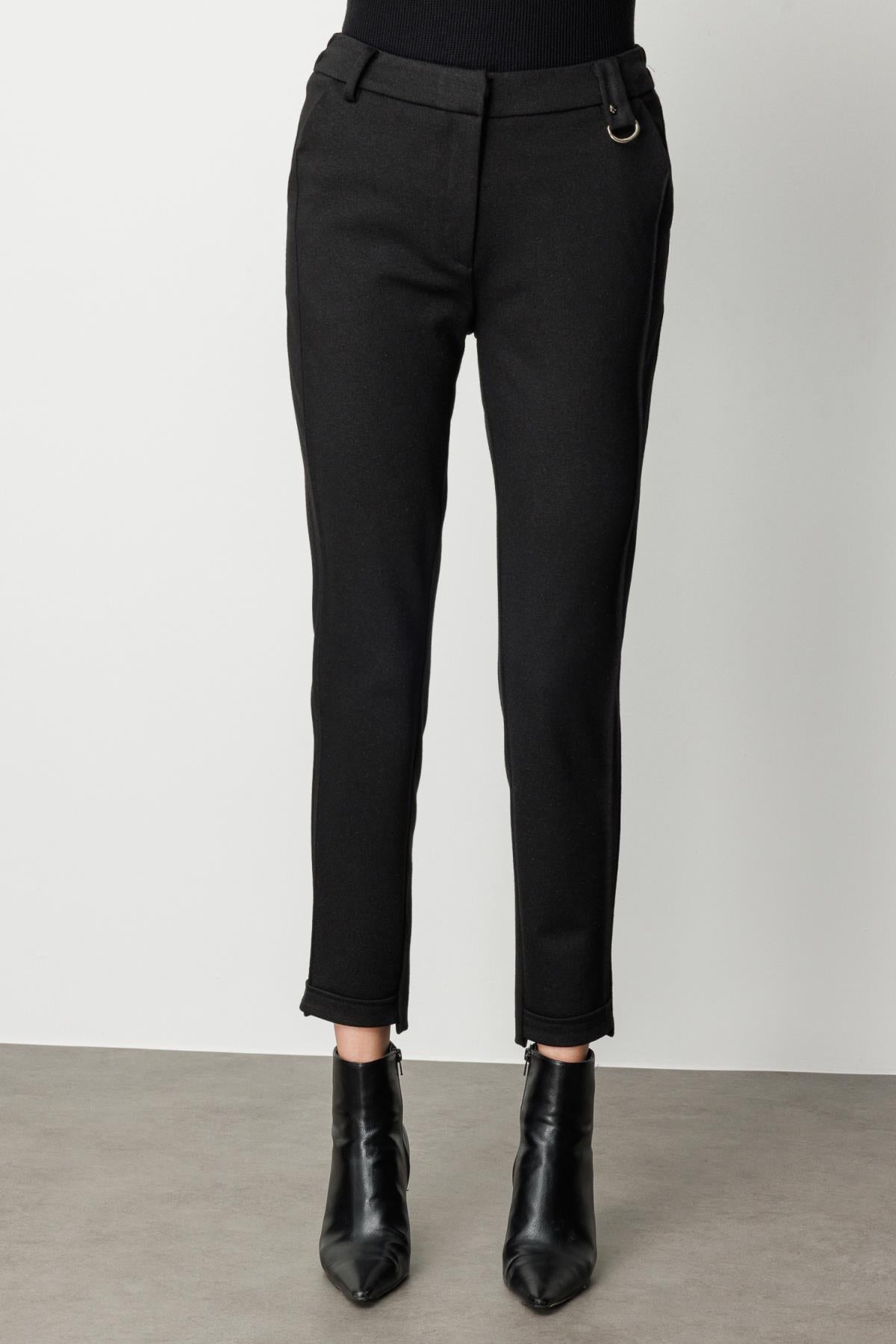 Glittery Fabric Trousers with Elastic Waistband