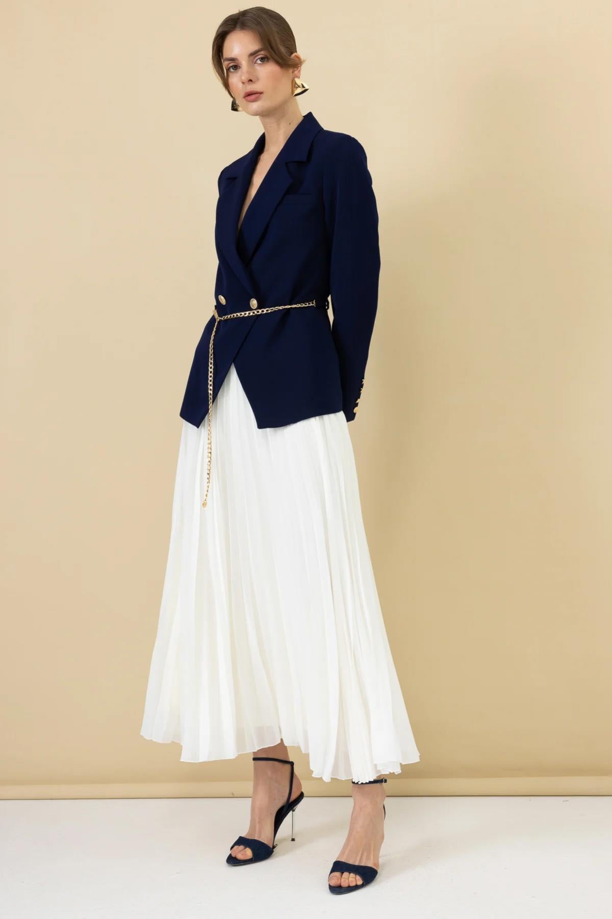 Pleated Tulle Maxi Skirt