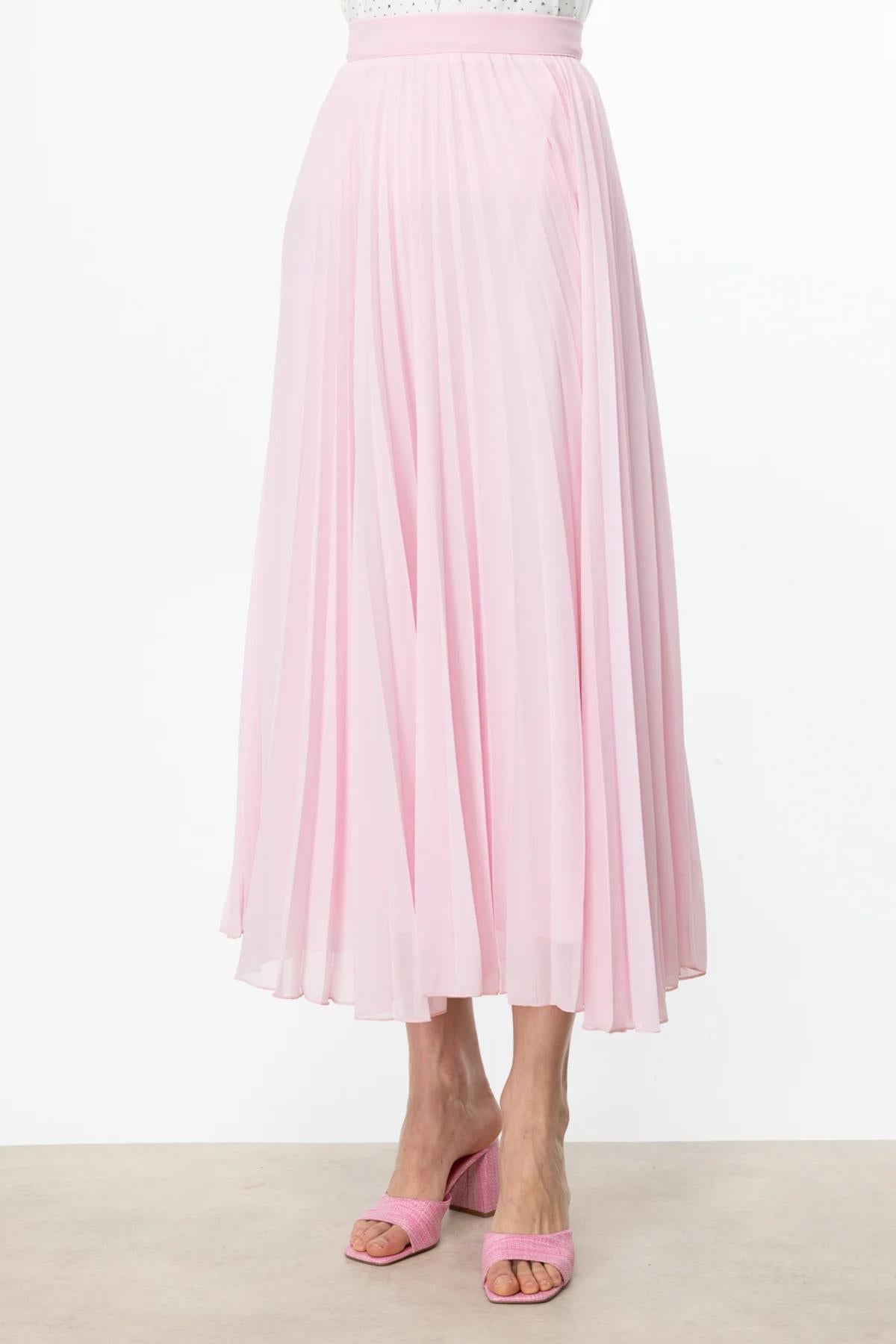 Pleated Tulle Maxi Skirt
