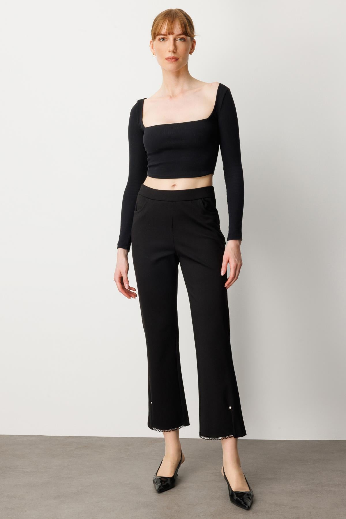 Trousers with Stone Detail on the Legs