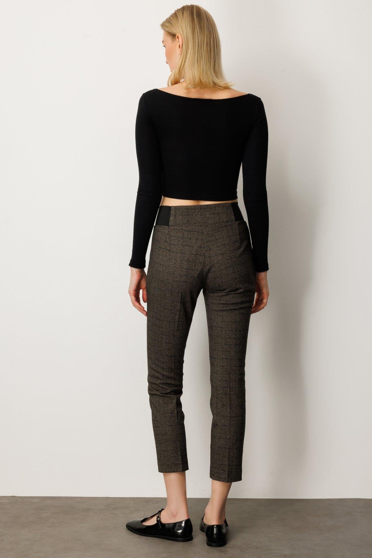 High Waist Skinny Leg Trousers