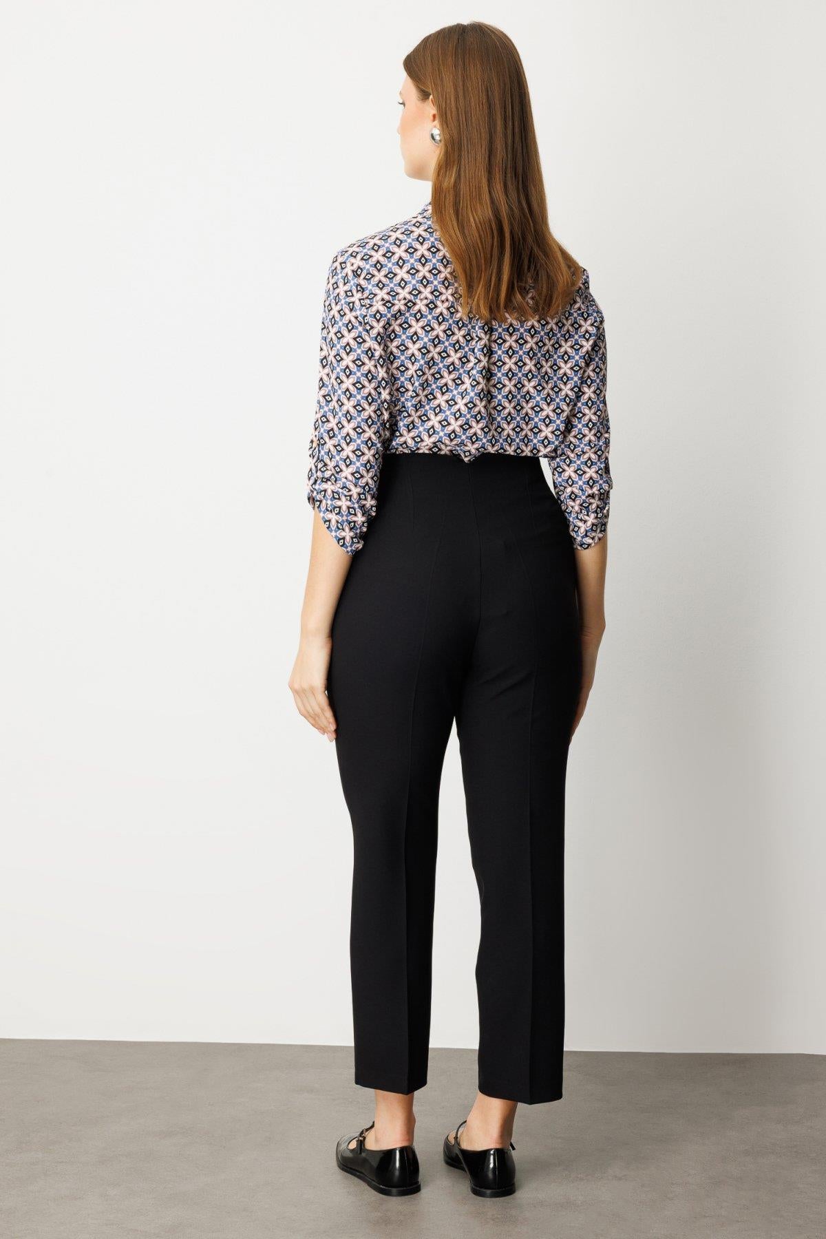 Plus Size Trousers with Thick Elastic Waistband