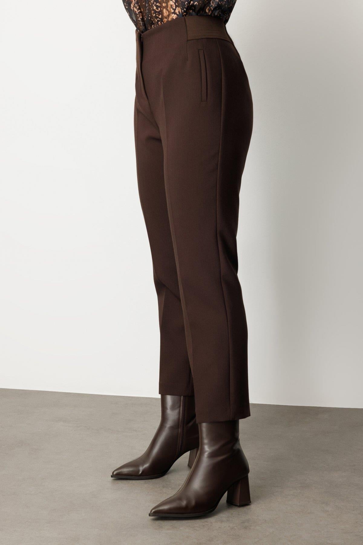 Plus Size Trousers with Thick Elastic Waistband