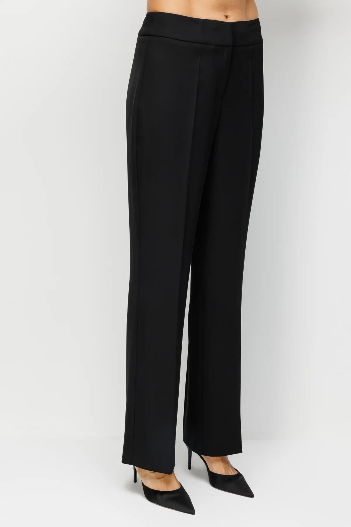 Wide-Leg Crepe Trousers