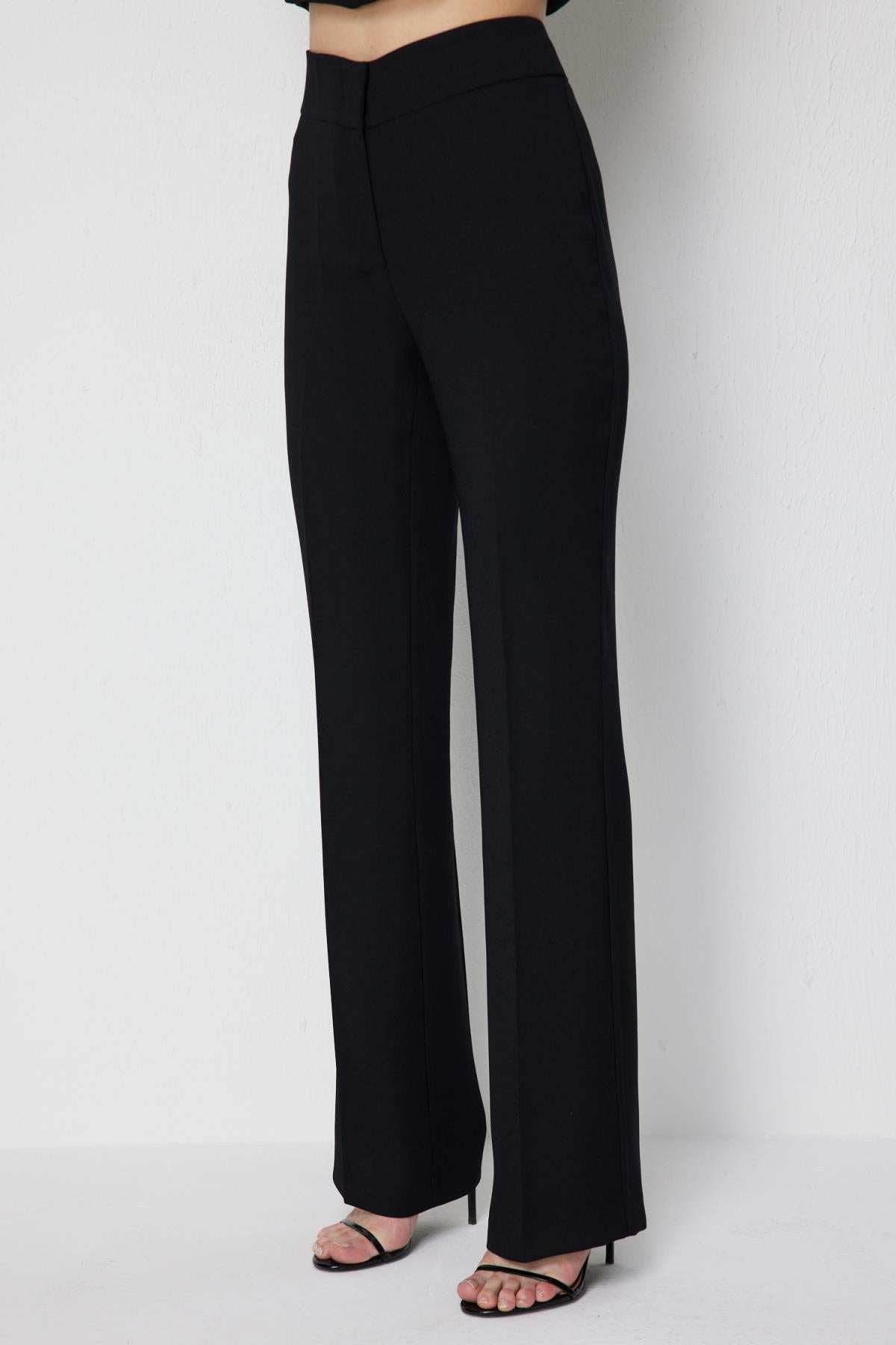 High-Waisted Straight Leg Trousers