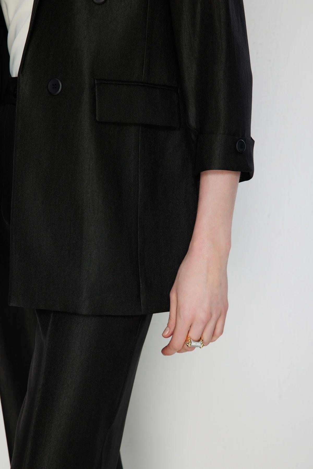 Katlamalı Kol Ön Açık Vatkalı Ceket