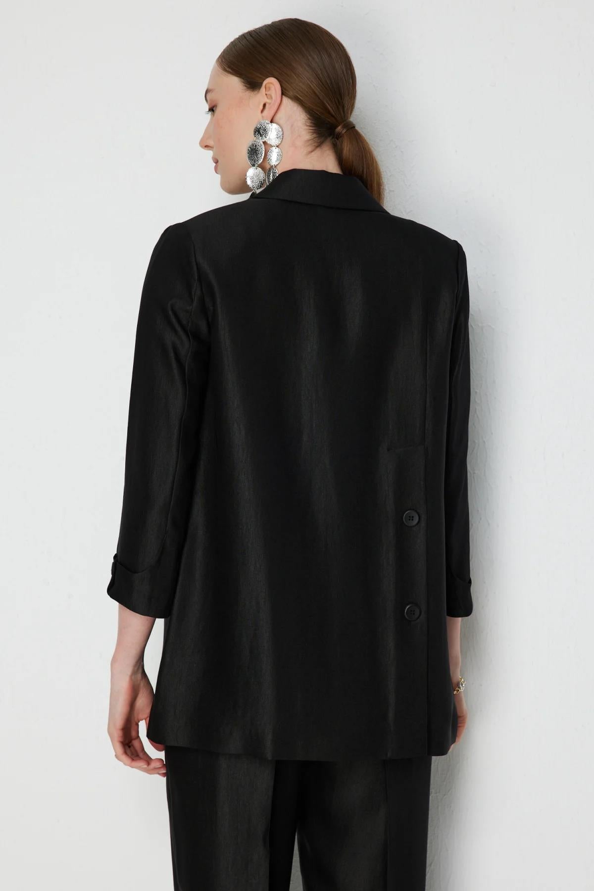 Katlamalı Kol Ön Açık Vatkalı Ceket