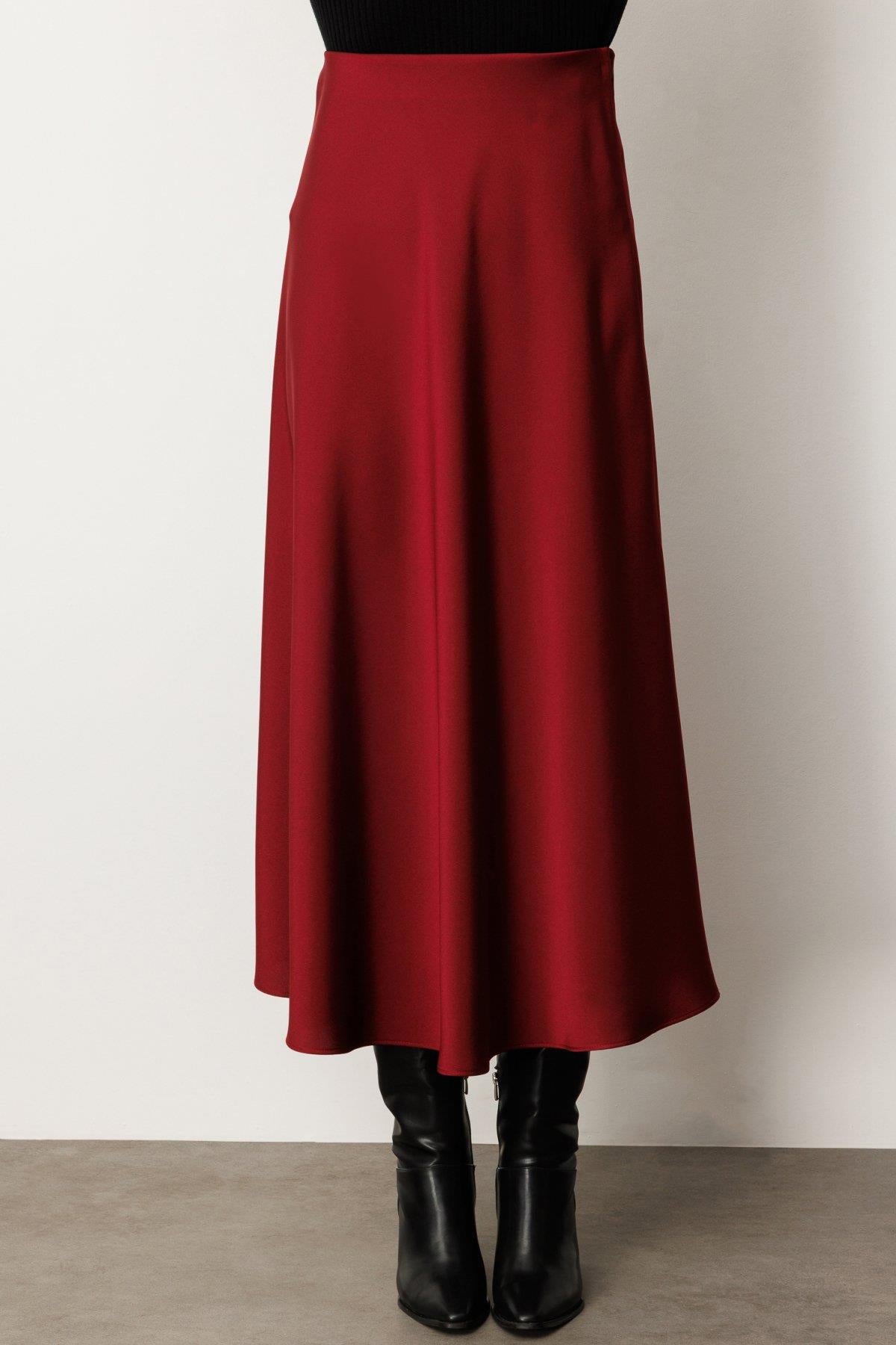 High Waist Maxi Satin Skirt