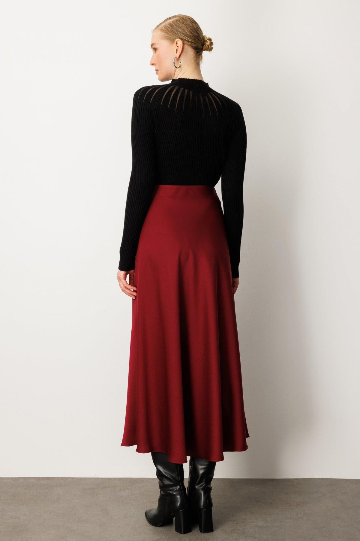 High Waist Maxi Satin Skirt