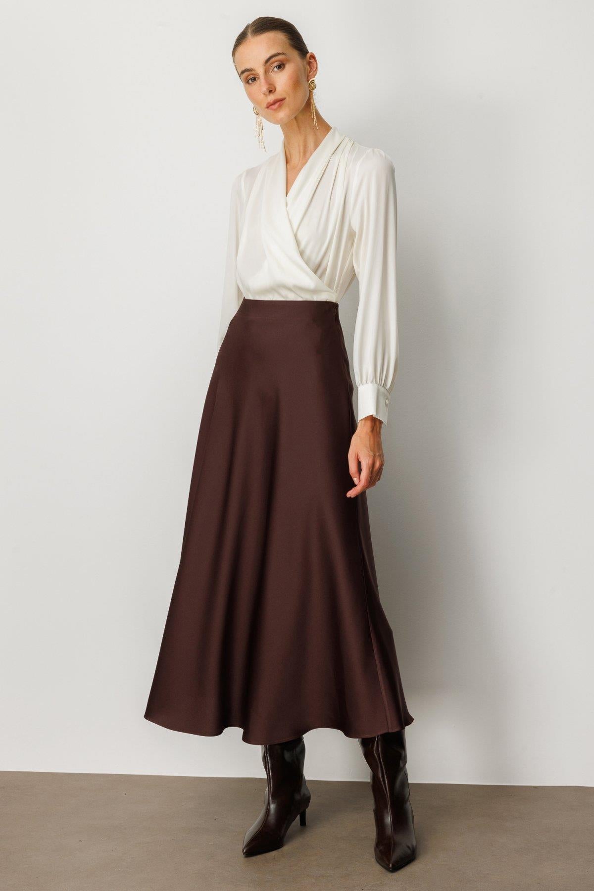 High Waist Maxi Satin Skirt