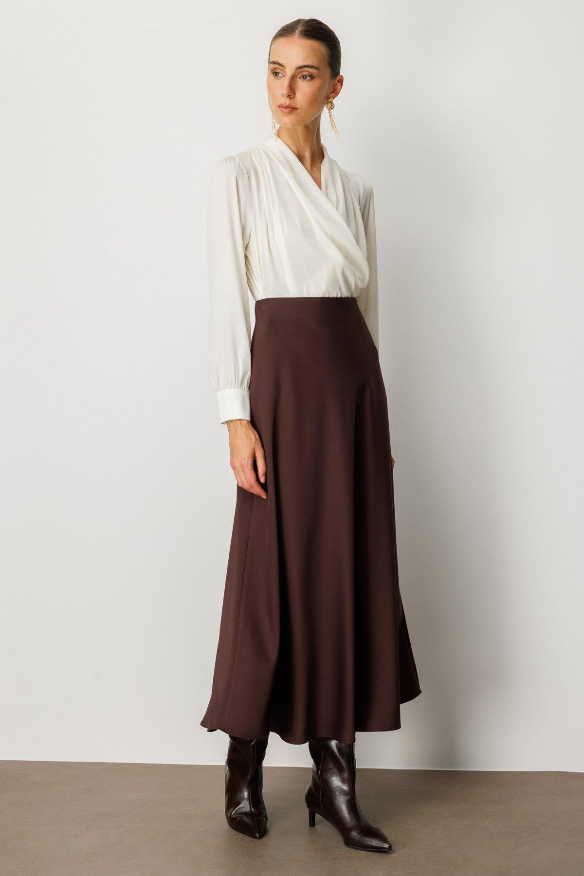 High Waist Maxi Satin Skirt