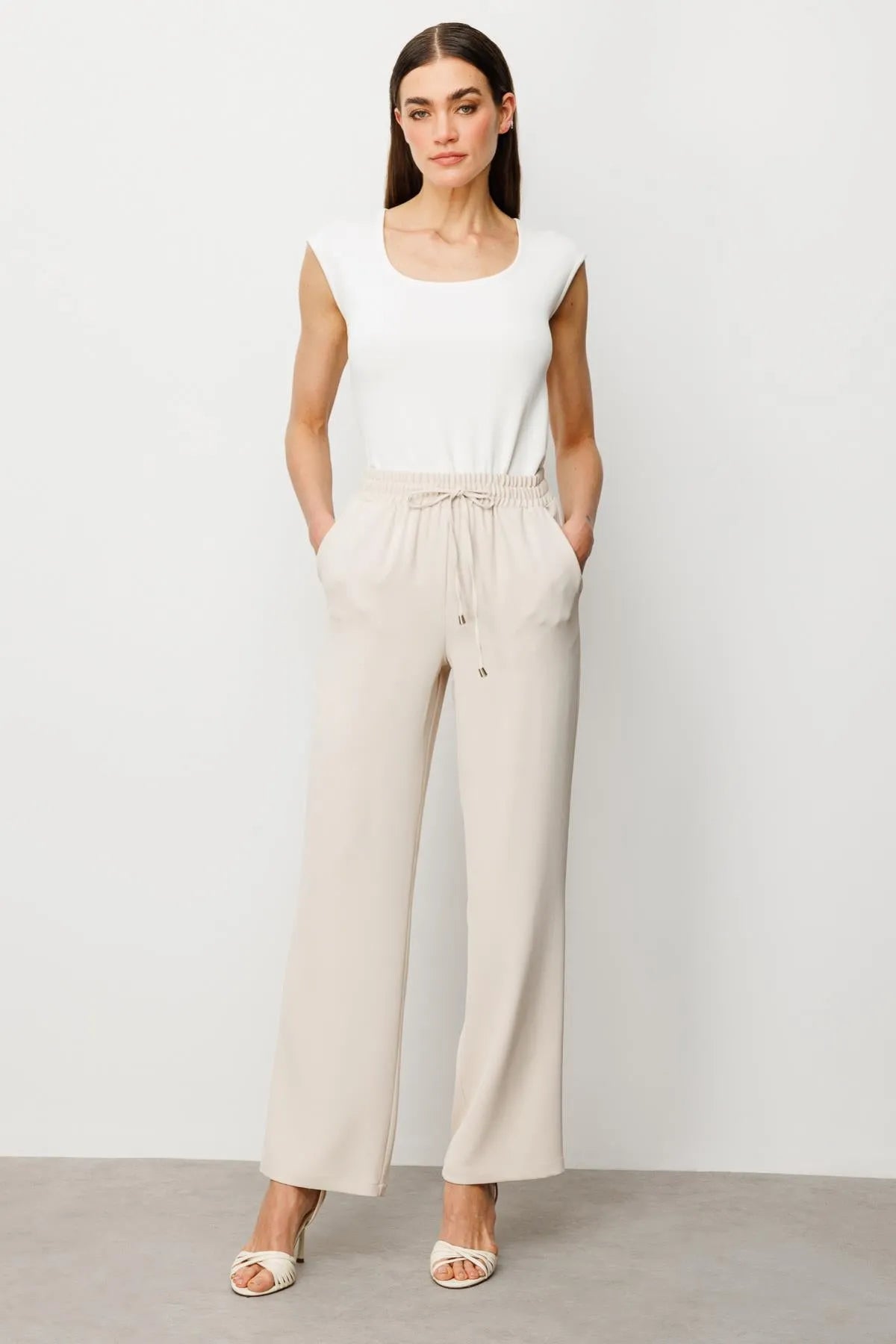 بنطلون كريب واسع الساق