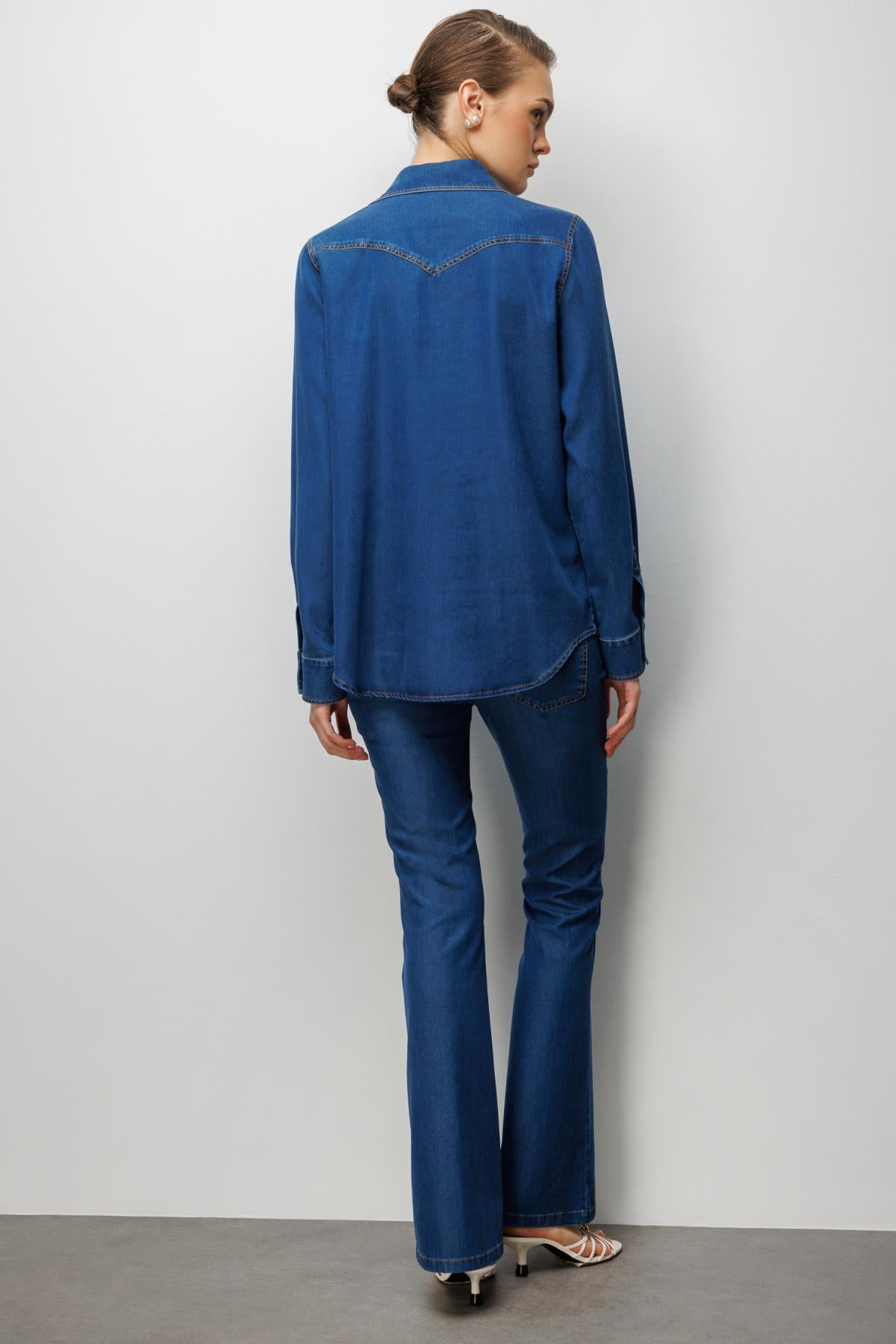 Shirt with Snap Button Pocket Detail