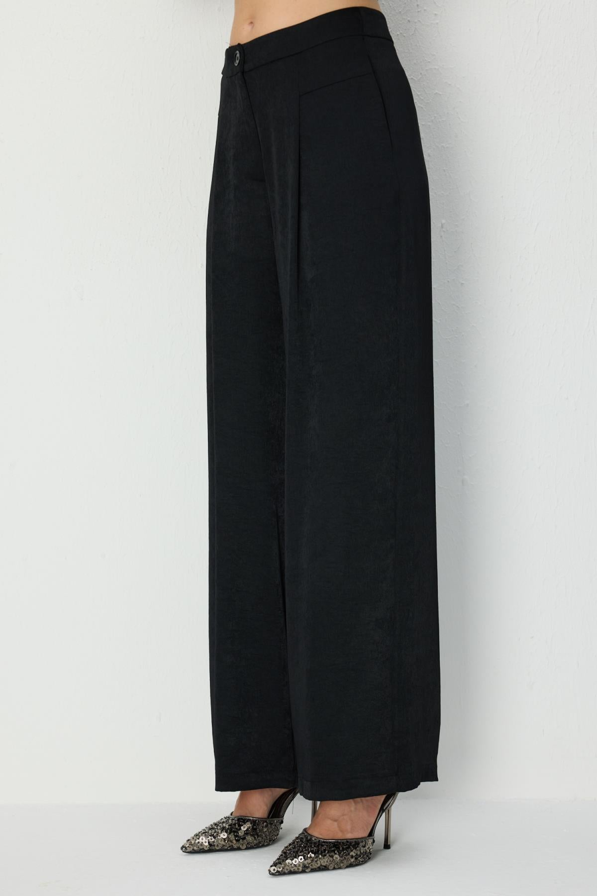 Pileli Bol Paça Pantolon