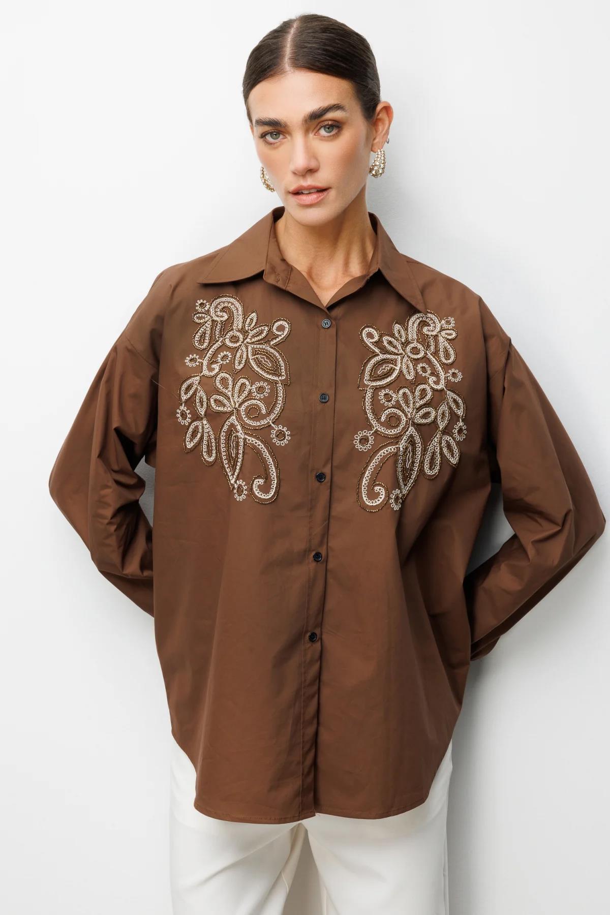 Embroidered Long-Sleeved Shirt