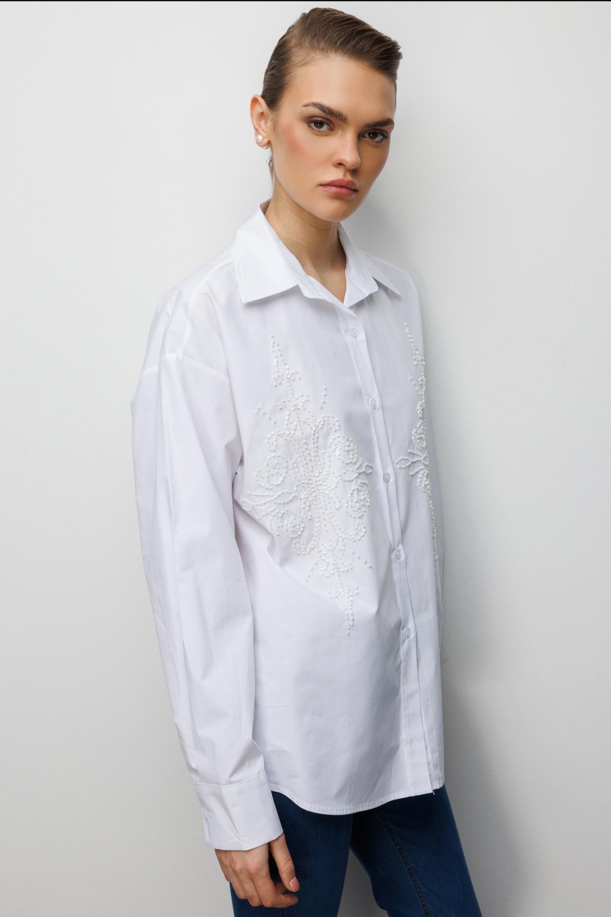 Beaded Oversize Shirt