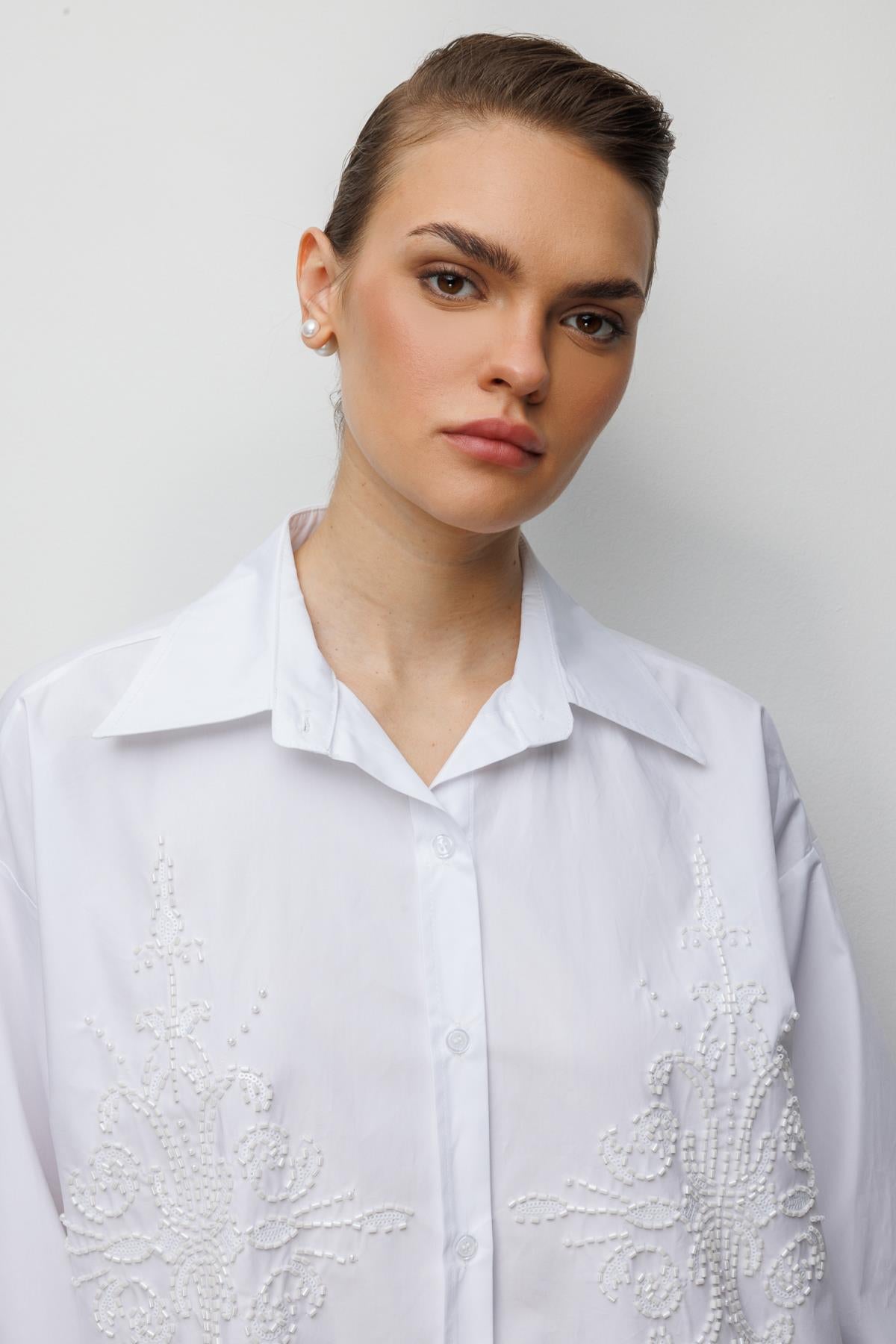 Beaded Oversize Shirt