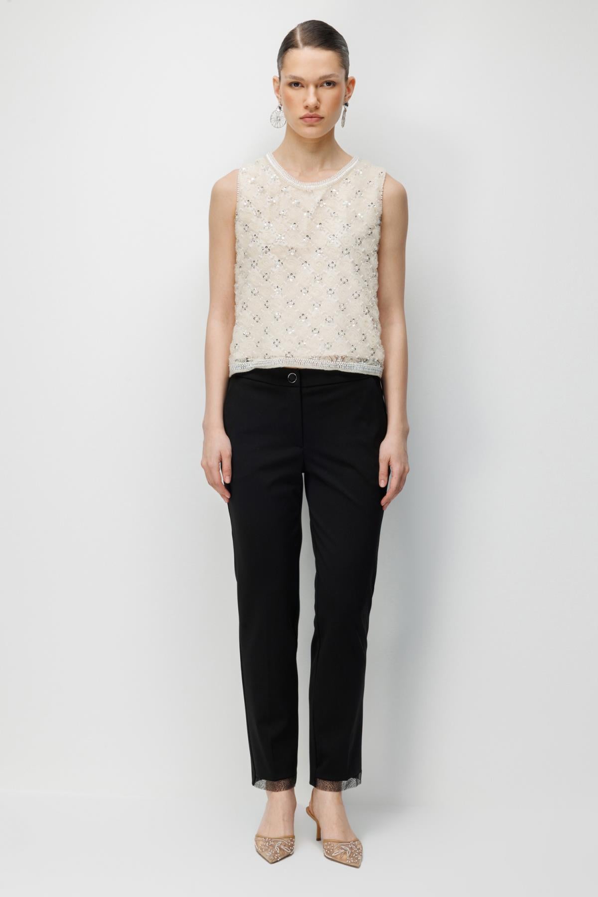 Embossed Beaded Blouse