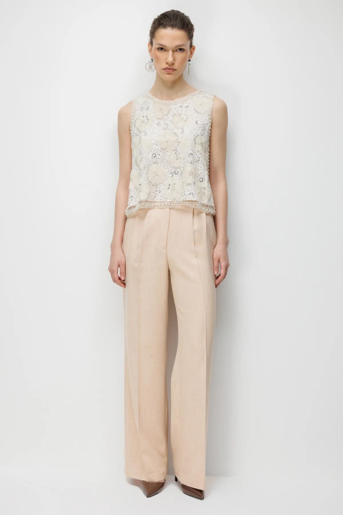 Sequin and Stone Embellished Blouse