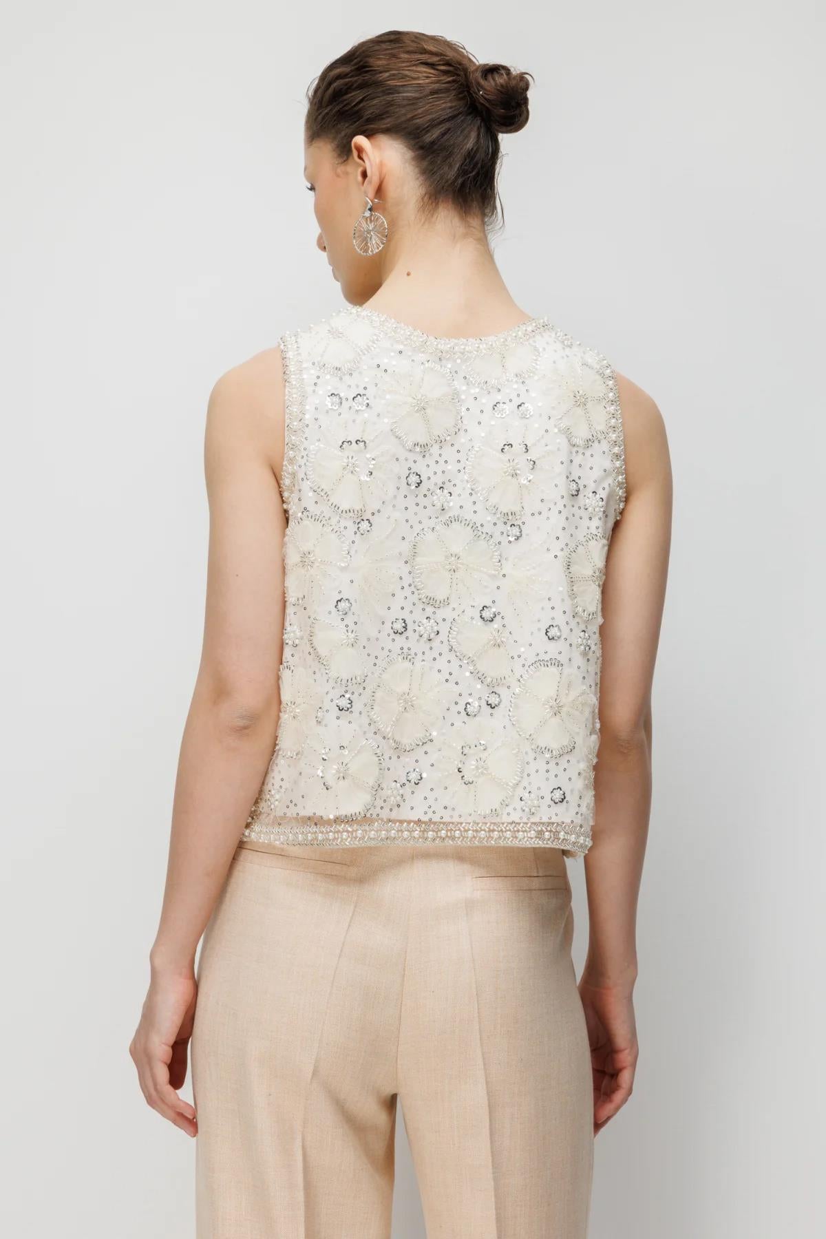 Sequin and Stone Embellished Blouse