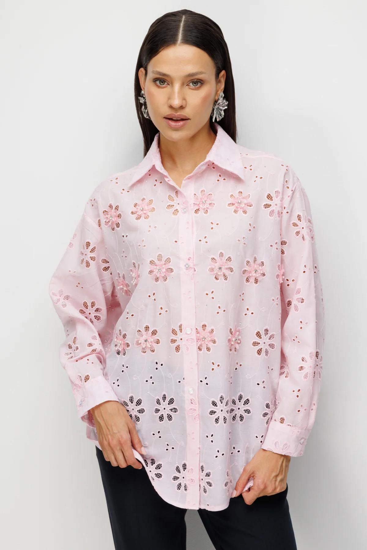 Embroidered Floral Shirt