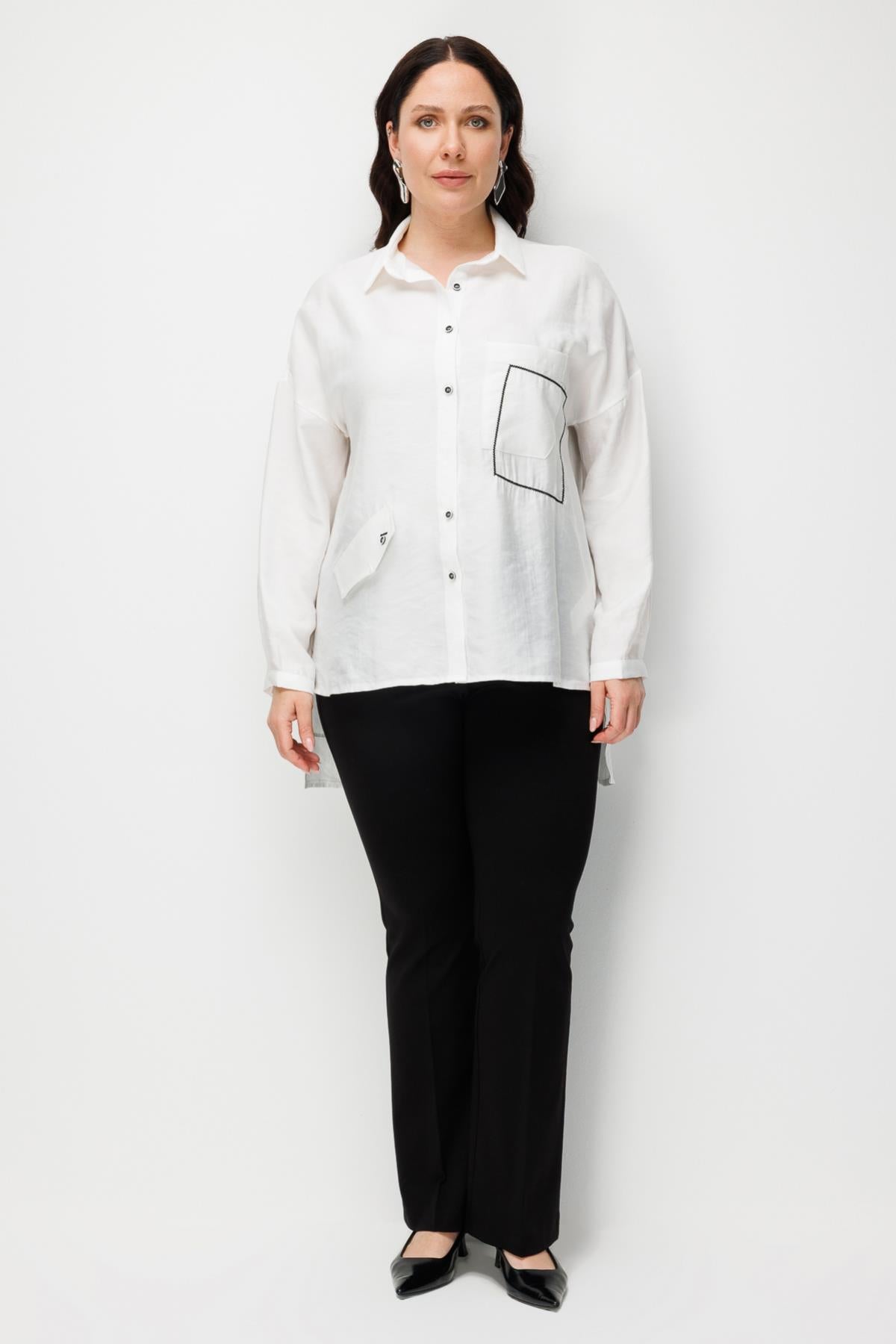 Plus Size Shirt with Pocket Detail
