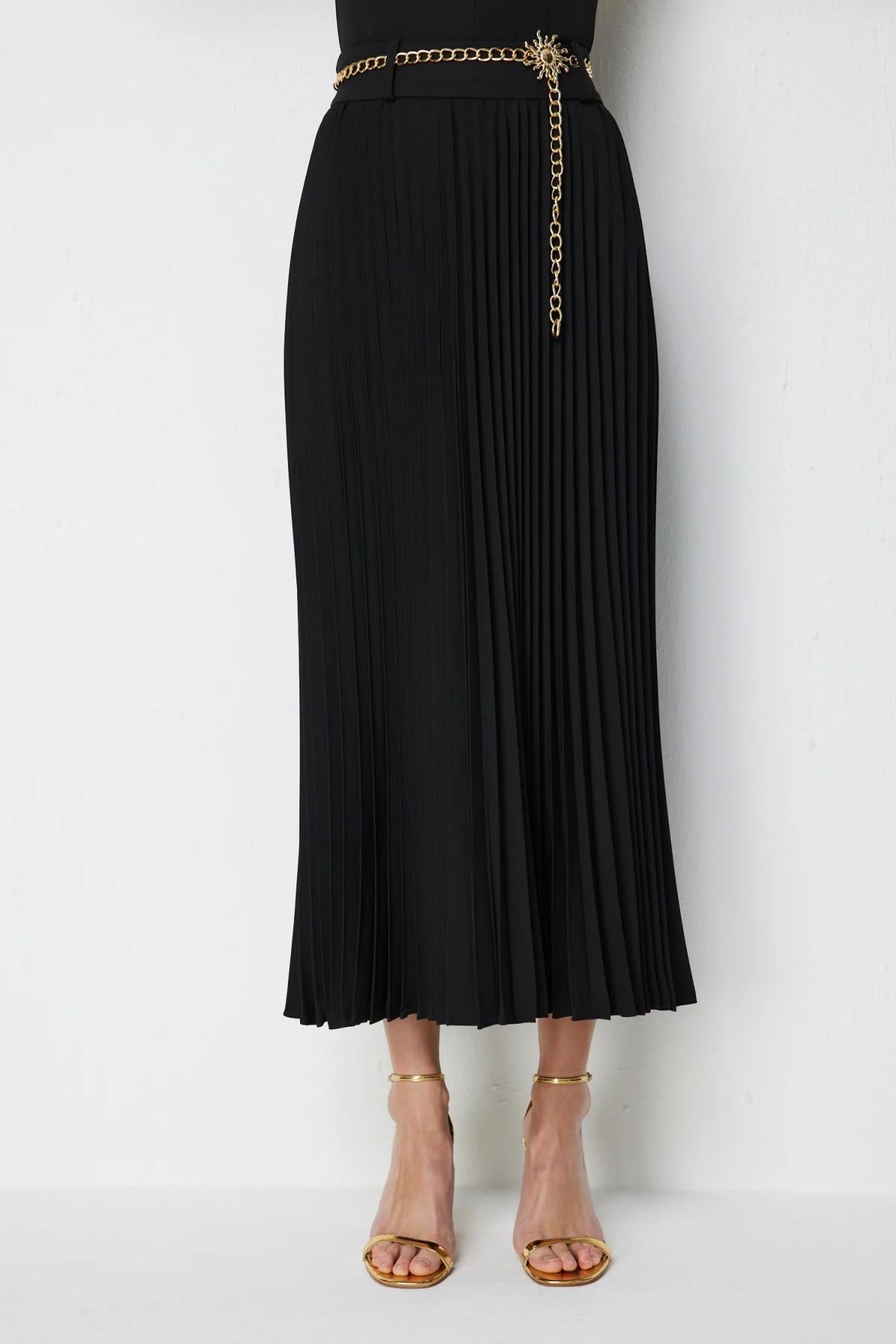 Zincir Kemerli Piliseli Etek