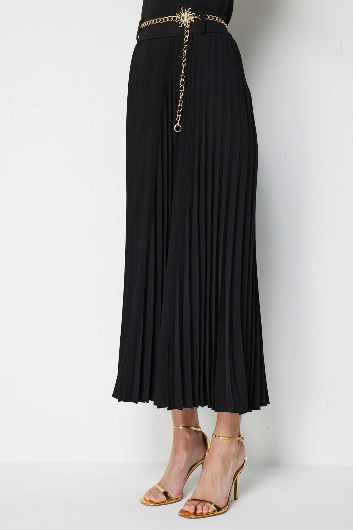 Zincir Kemerli Piliseli Etek